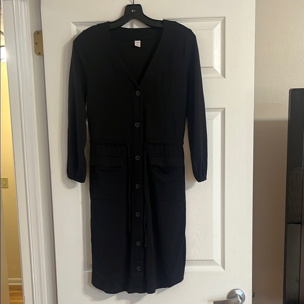 Old Navy Black Buttoned Sheath Dress